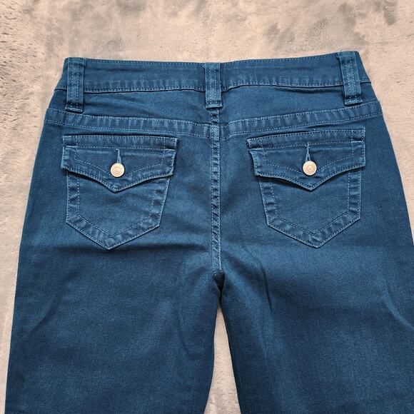 Ana Jeans Womens 6P PETITE Blue Green Mid Rise Crop Capri Stretch Denim Casual - Picture 4 of 12